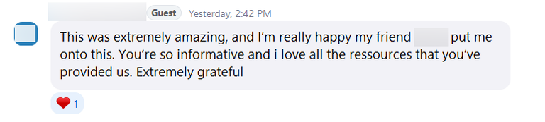 This was extremely amazing, and I'm really happy my friend put me onto this. You're so informative and i love all the ressources that you've provided us. Extremely grateful